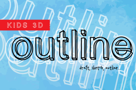 Kids 3D Outline Font for Editorial Design Projects